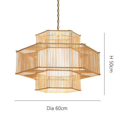 Hexagonal Bamboo Pendant Light