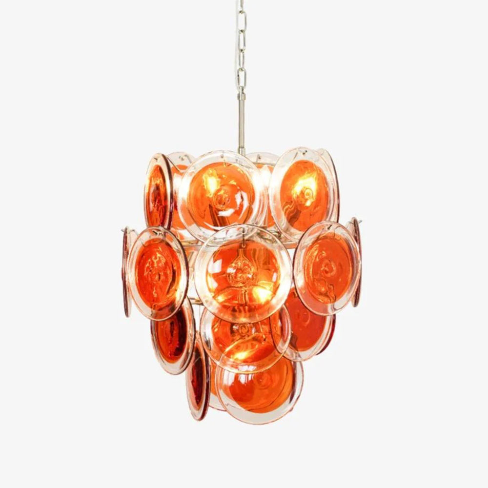 Murano Orange Glass Chandelier