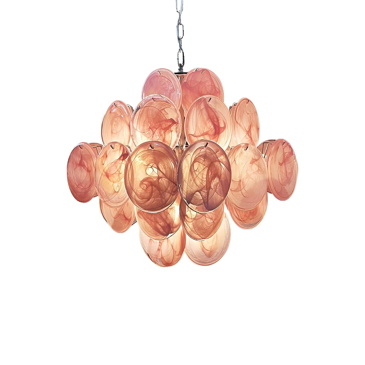 Murano Pink Glass Chandelier