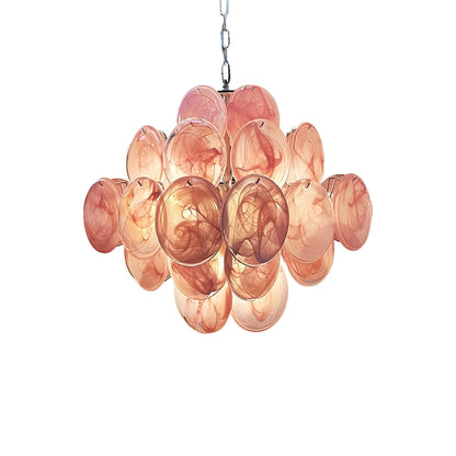 Murano Pink Glass Chandelier