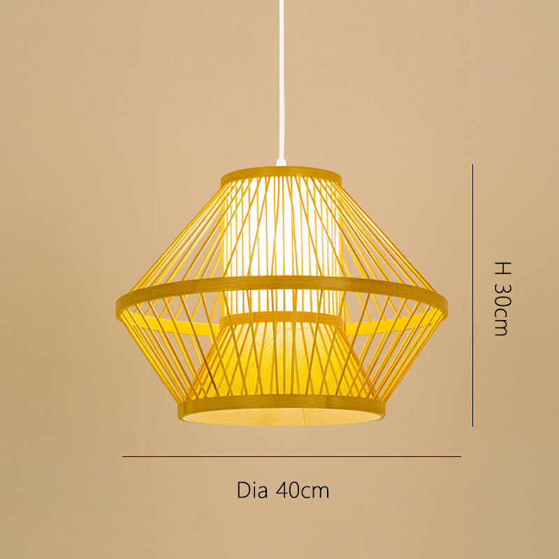 Rhombus Bamboo Pendant Light