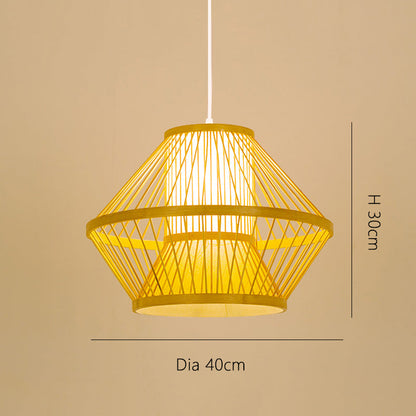 Rhombus Bamboo Pendant Light