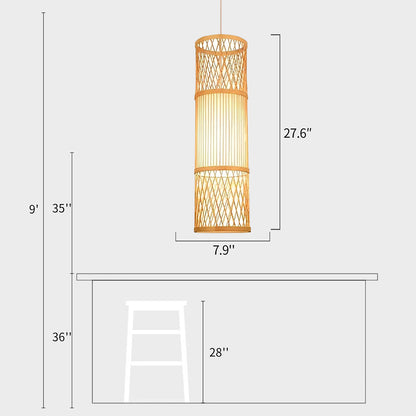 Bamboo Cross Straight Chandelier