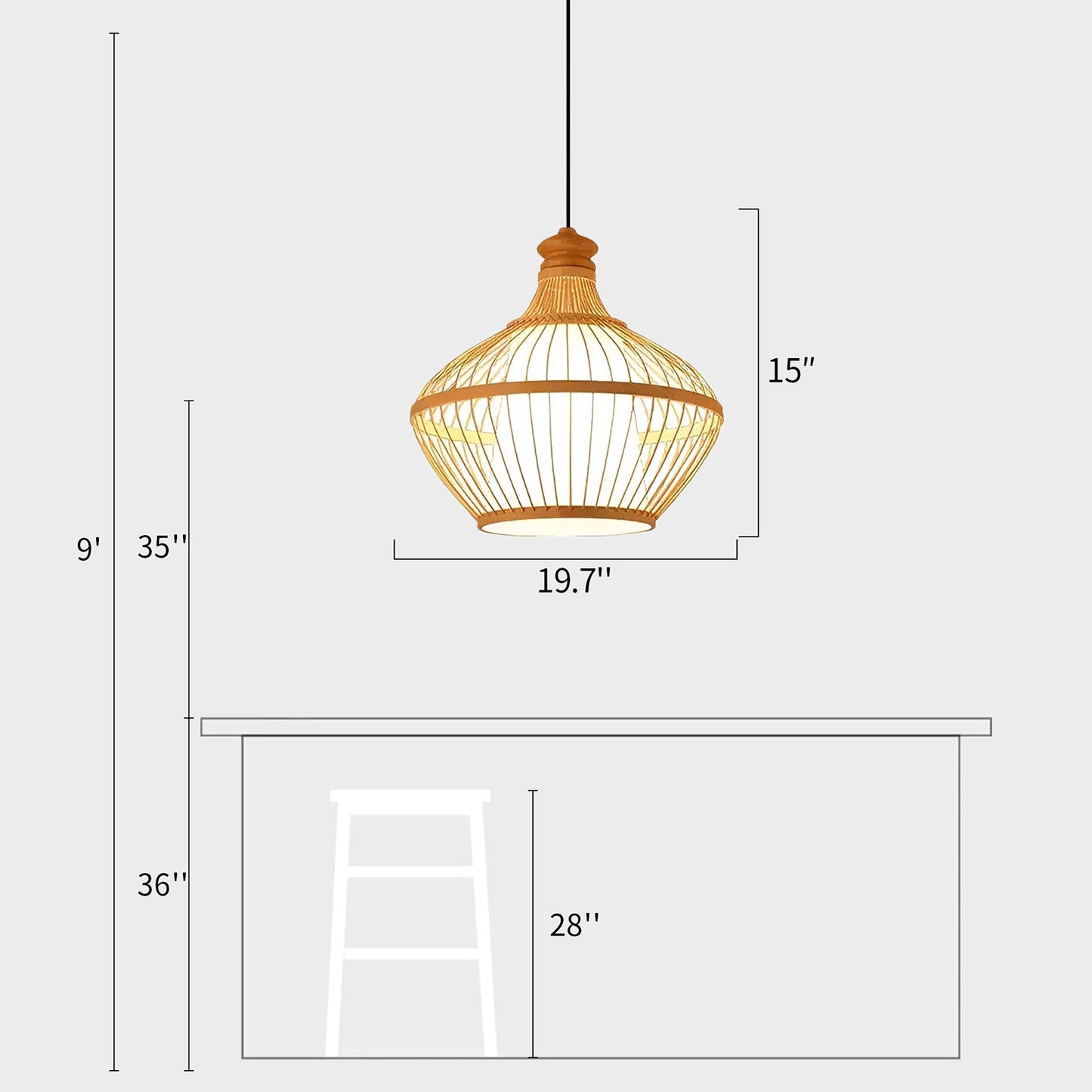 Bamboo Emperor Hat Chandelier