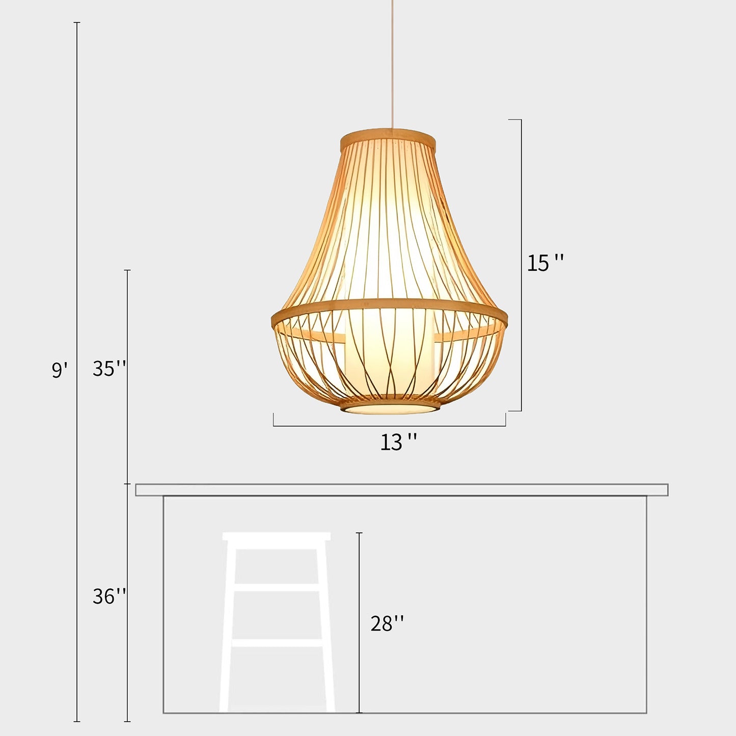 Bamboo Lotus Seed Chandelier