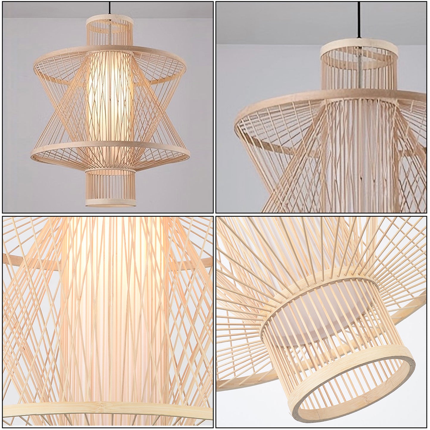 Bamboo Up and Down Trumpet Chandelier