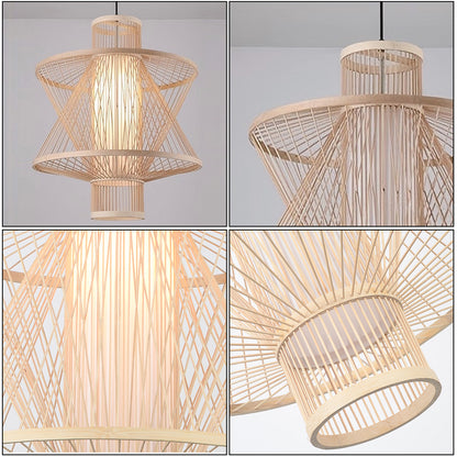 Bamboo Up and Down Trumpet Chandelier