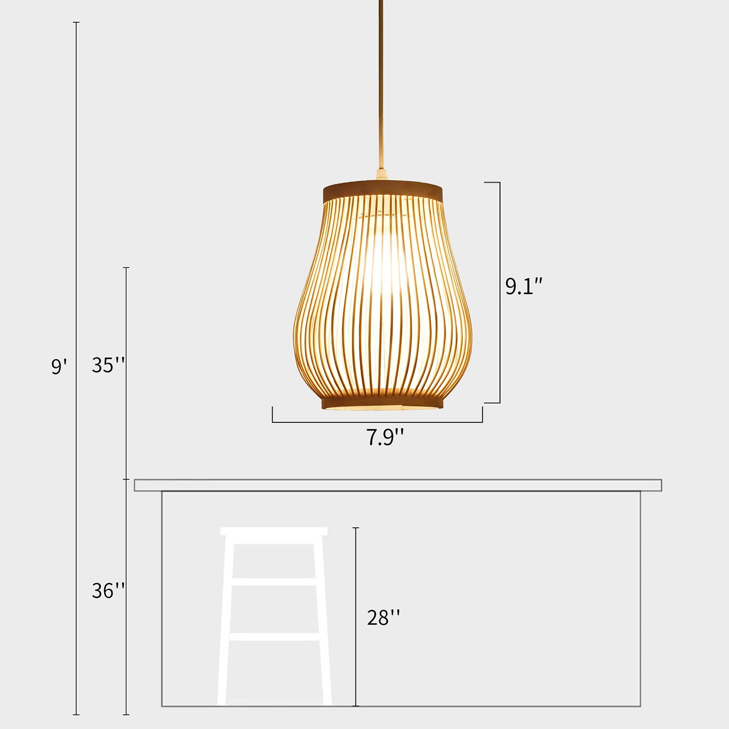 Bamboo Vase Chandelier