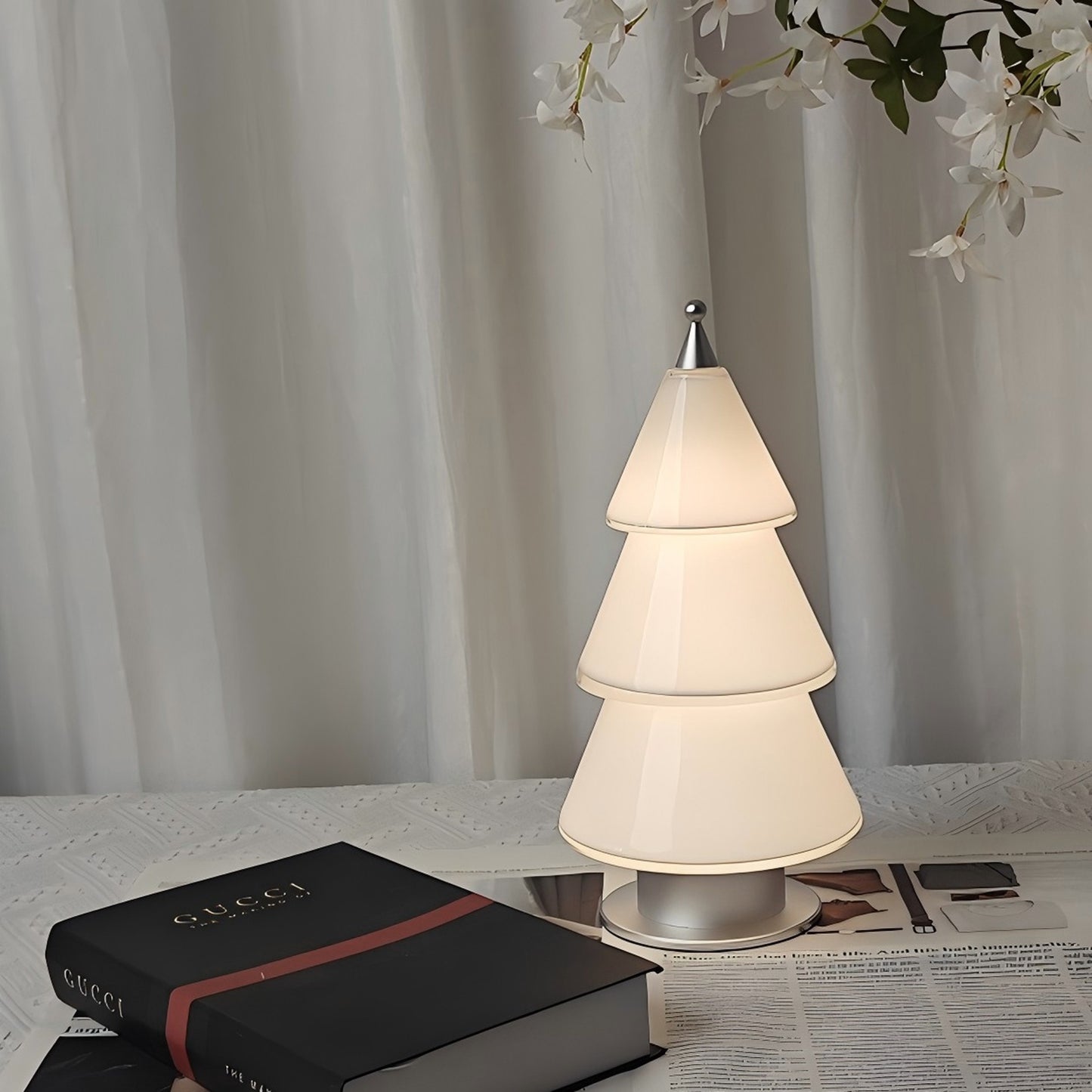 Christmas Tree Glass Table Lamp