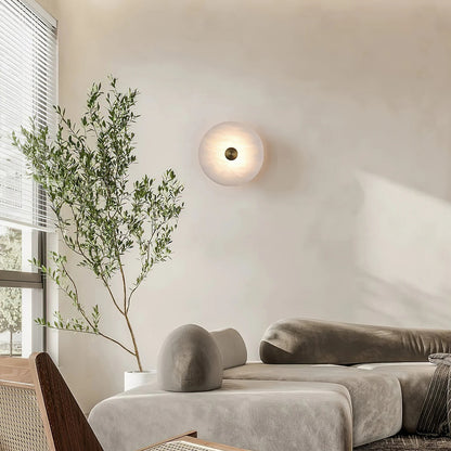 Disc Shaped Alabaster Wall Light