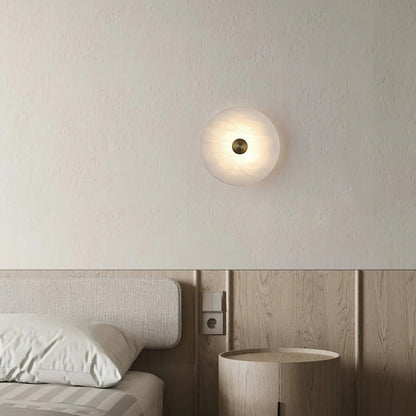 Disc Shaped Alabaster Wall Light