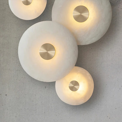 Disc Shaped Alabaster Wall Light