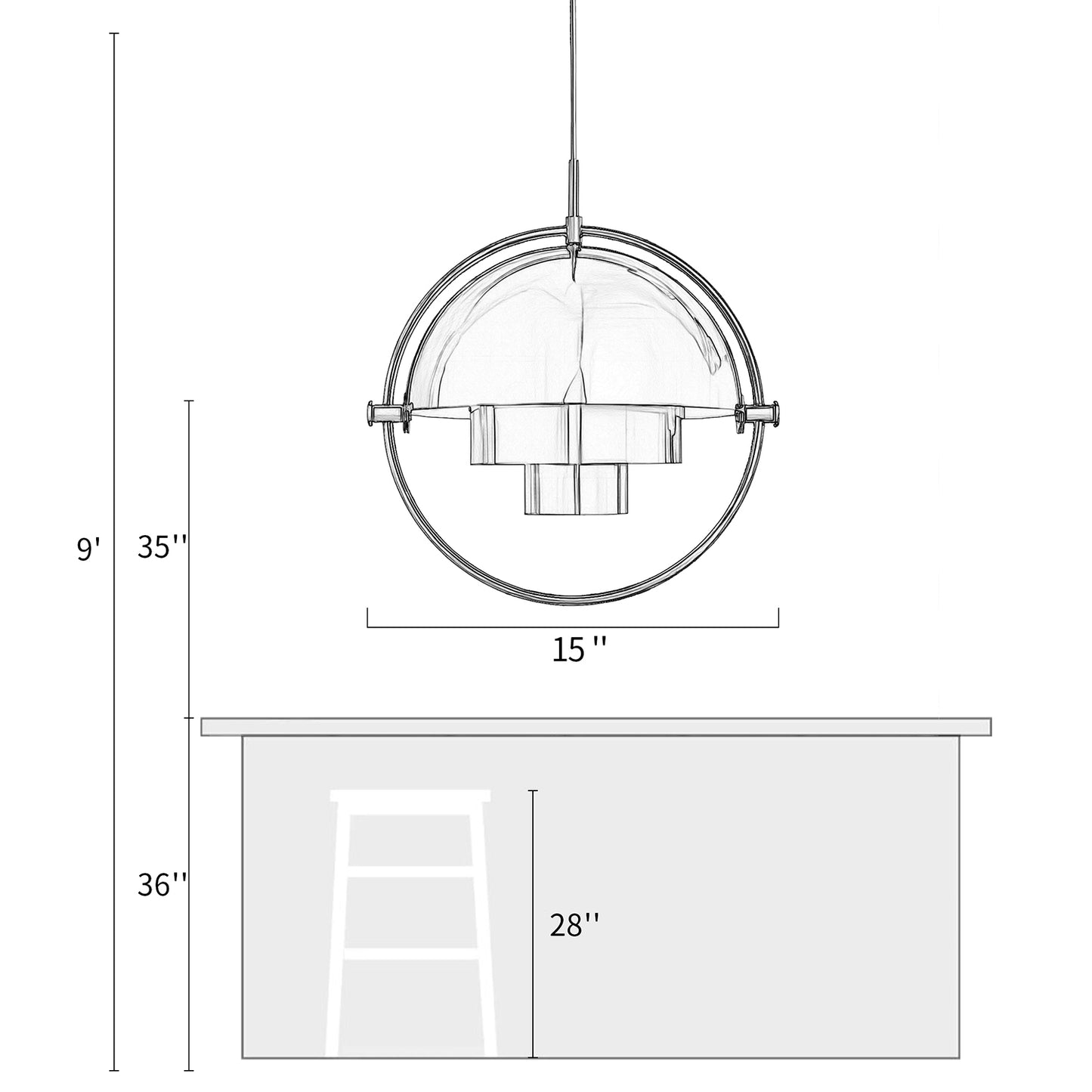 Dislocation Ball Pendant Lamp