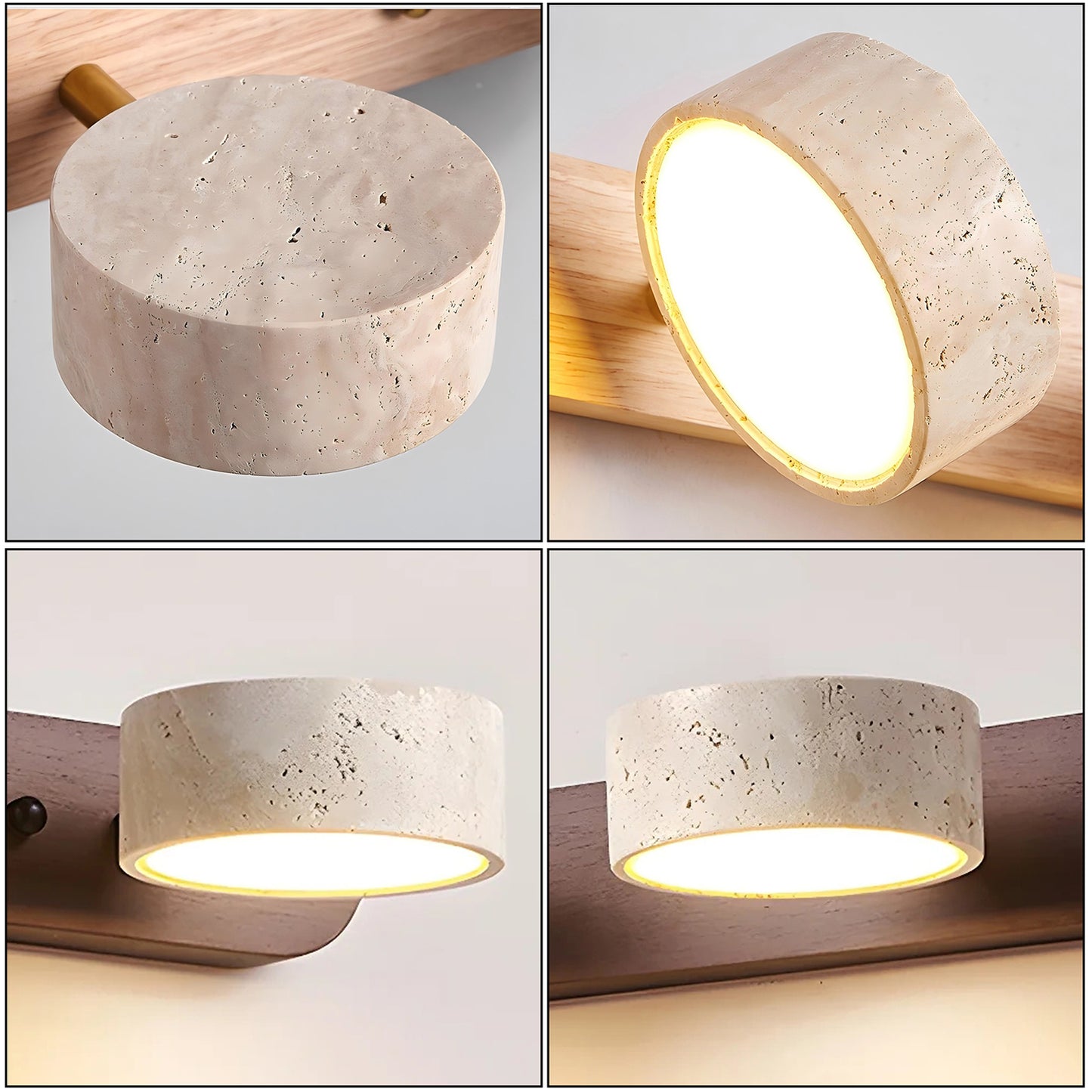 Double Travertine Wall Lamp