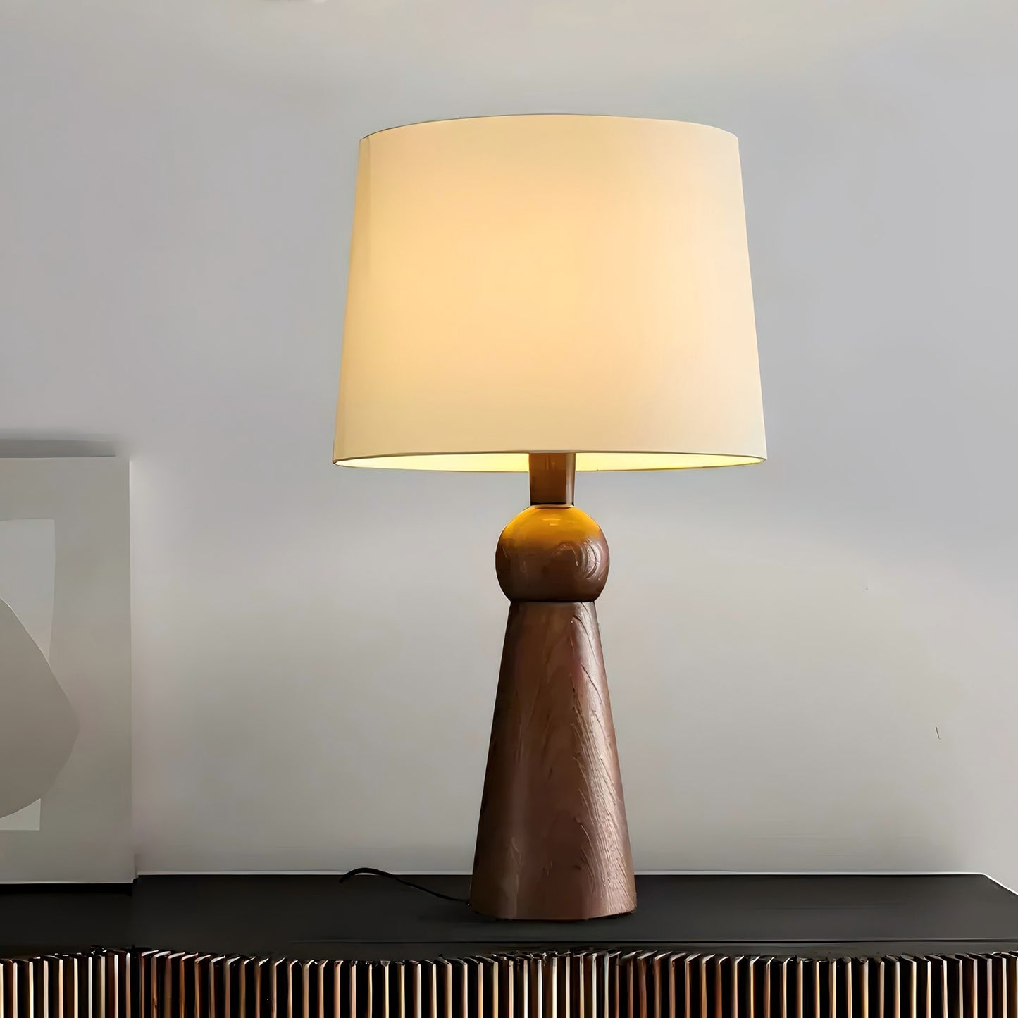 Fabric Wax Wood Table Lamp