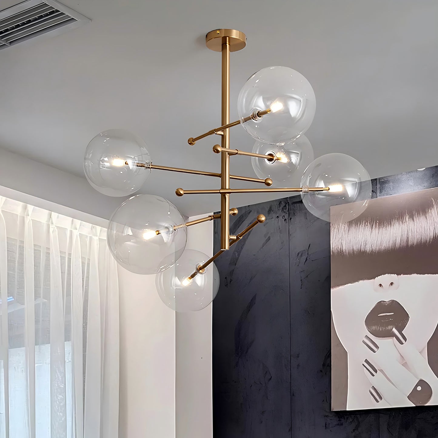 Glass Globe Mobile Chandelier