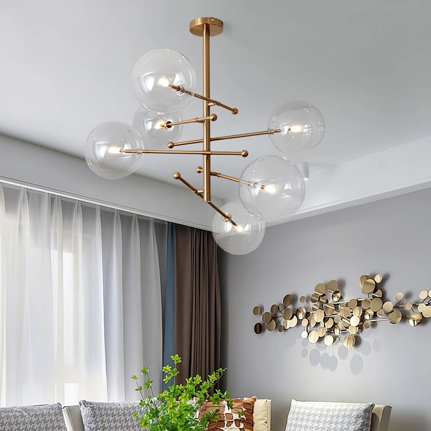 Glass Globe Mobile Chandelier