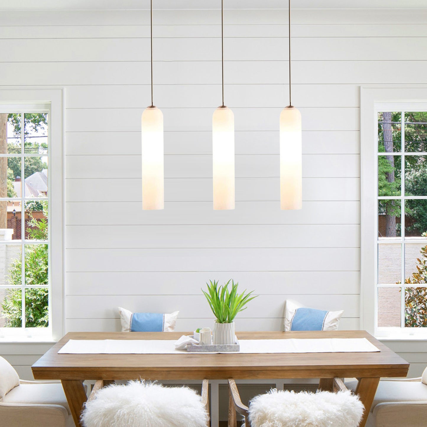 Long Tube Glass Pendant Light