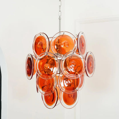 Murano Orange Glass Chandelier