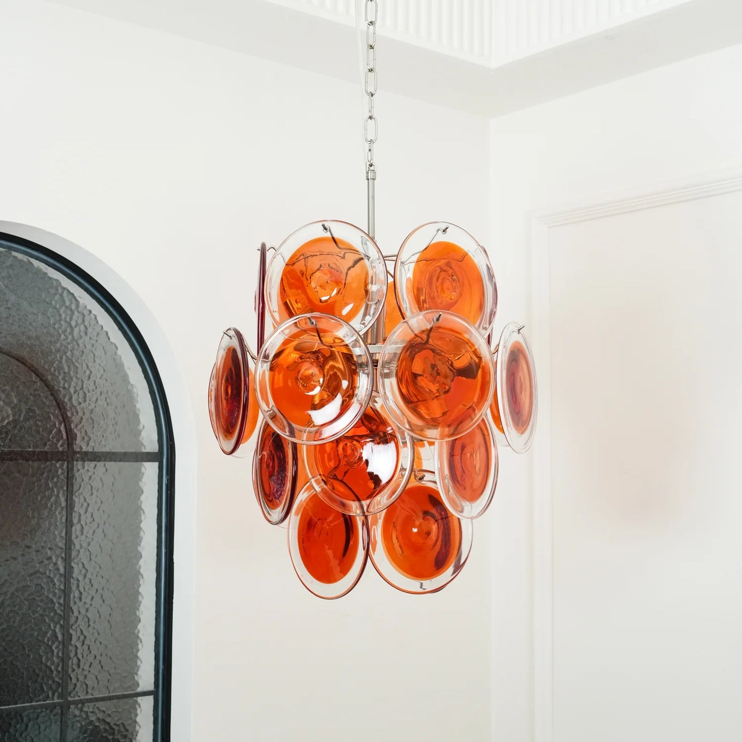 Murano Orange Glass Chandelier