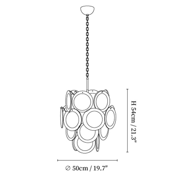 Murano Orange Glass Chandelier