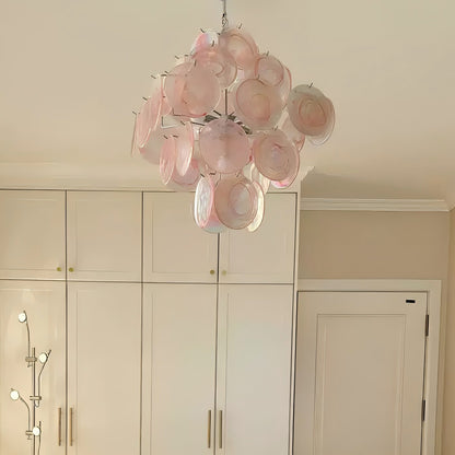 Murano Pink Glass Chandelier