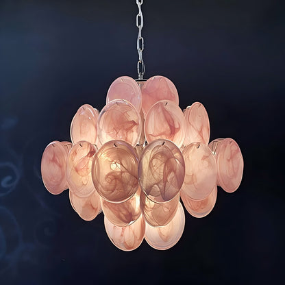 Murano Pink Glass Chandelier