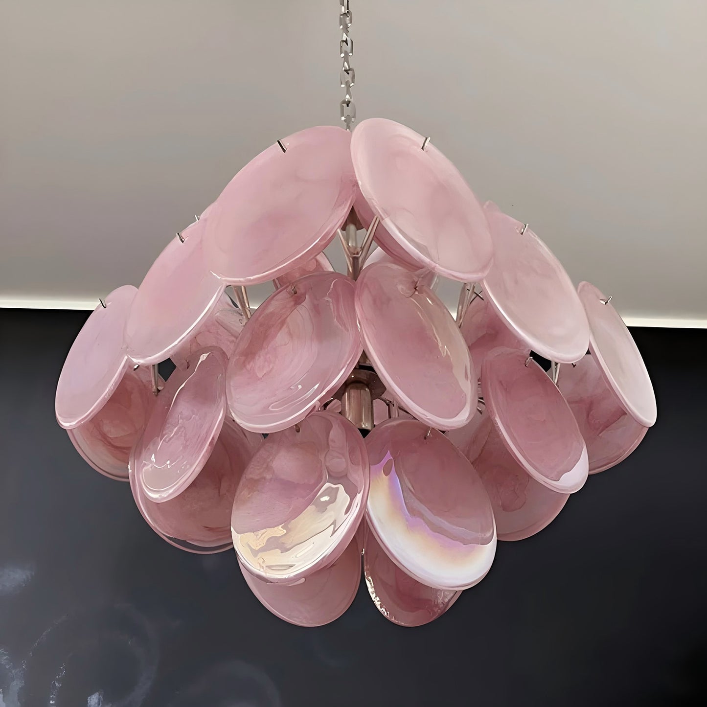 Murano Pink Glass Chandelier