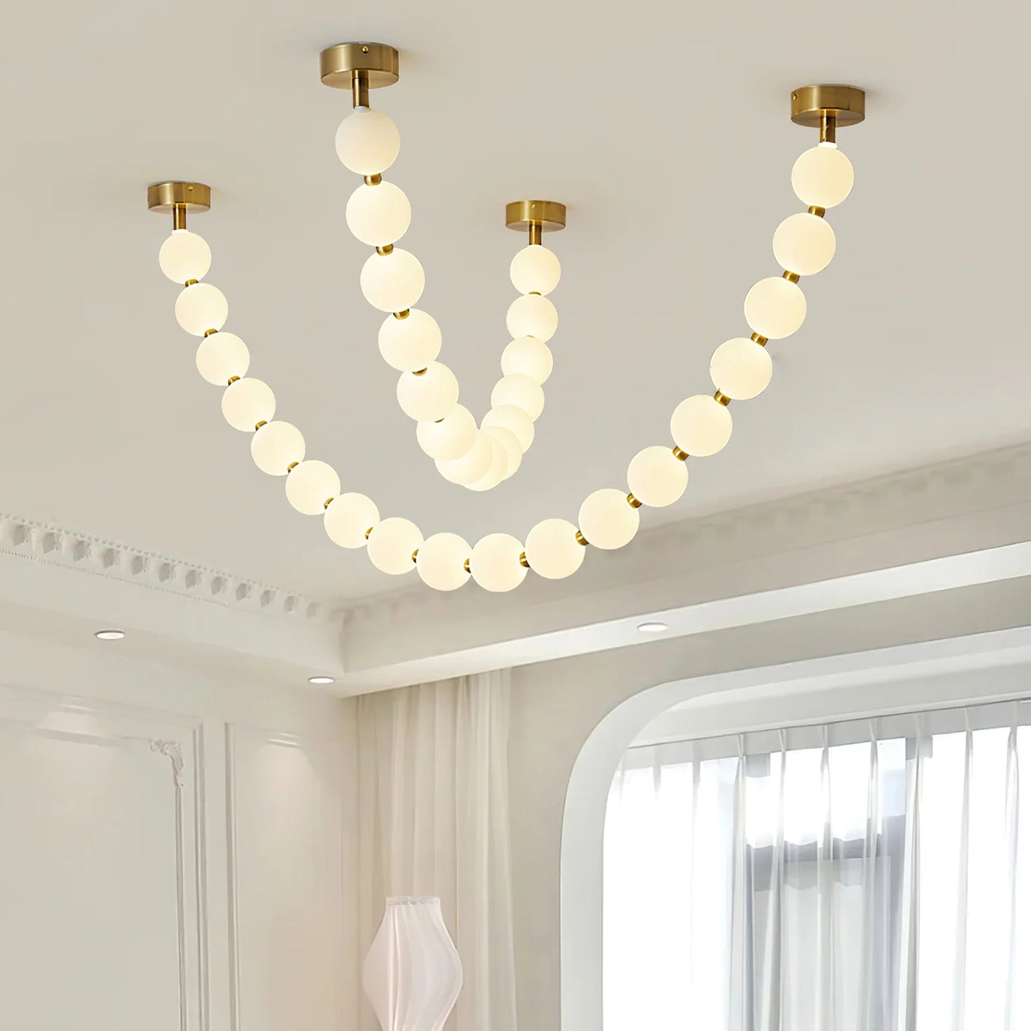 Pearl Necklace Balls Chandelier