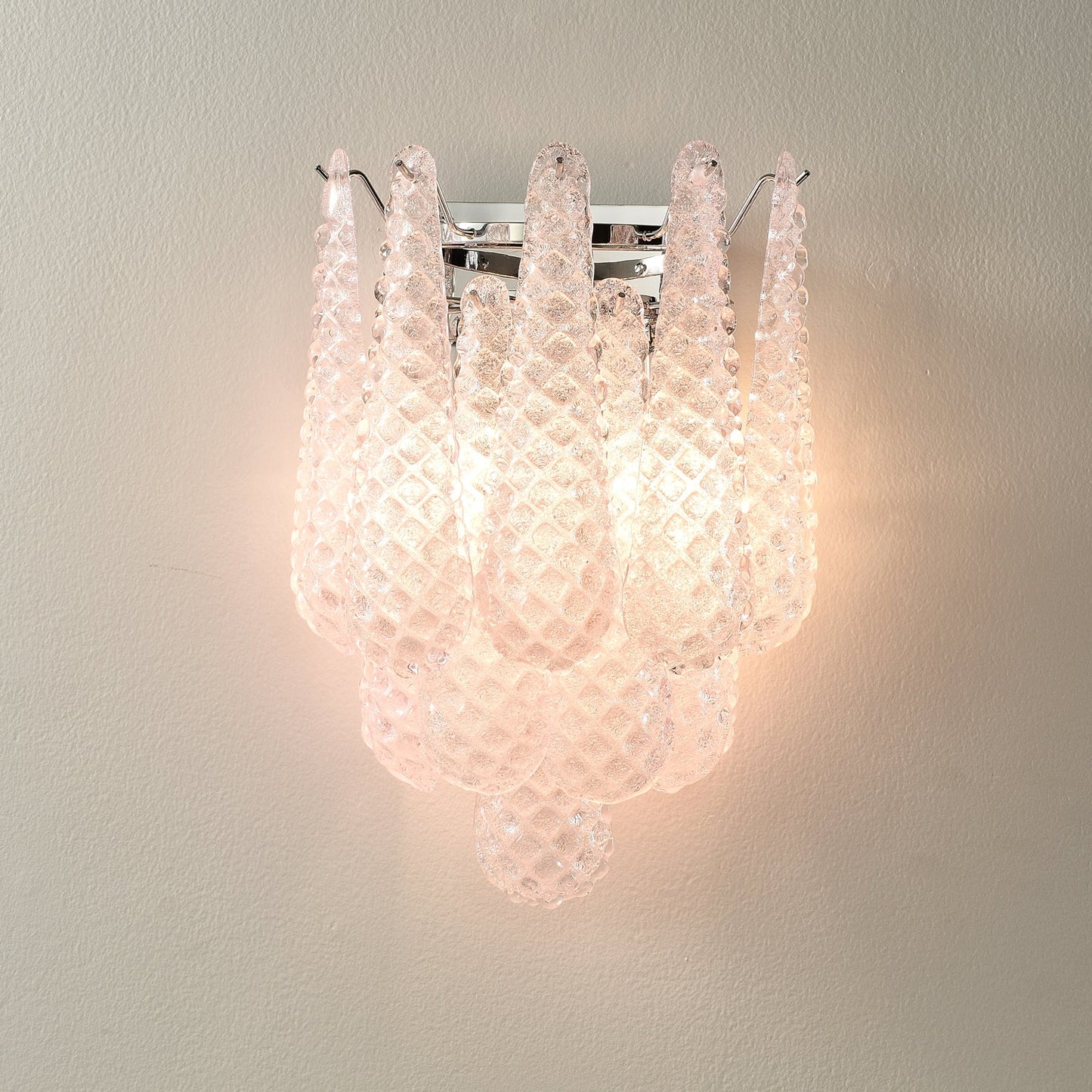 Pink Waffle Wall Sconce