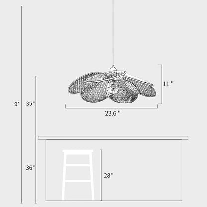 Rattan Screen Chandelier