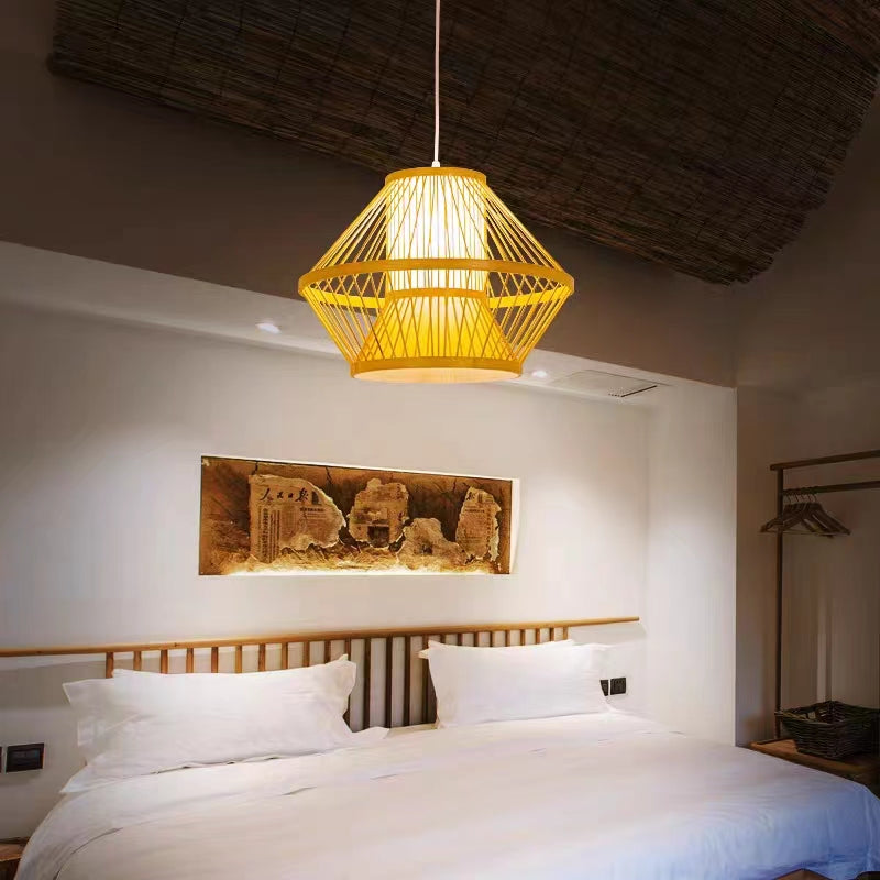 Rhombus Bamboo Pendant Light