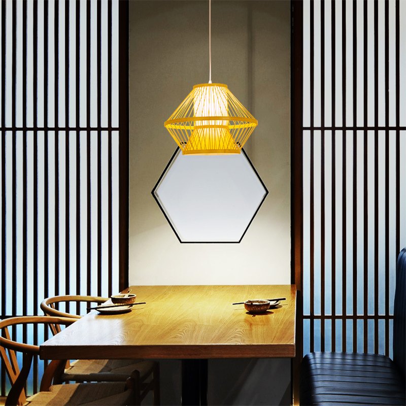 Rhombus Bamboo Pendant Light