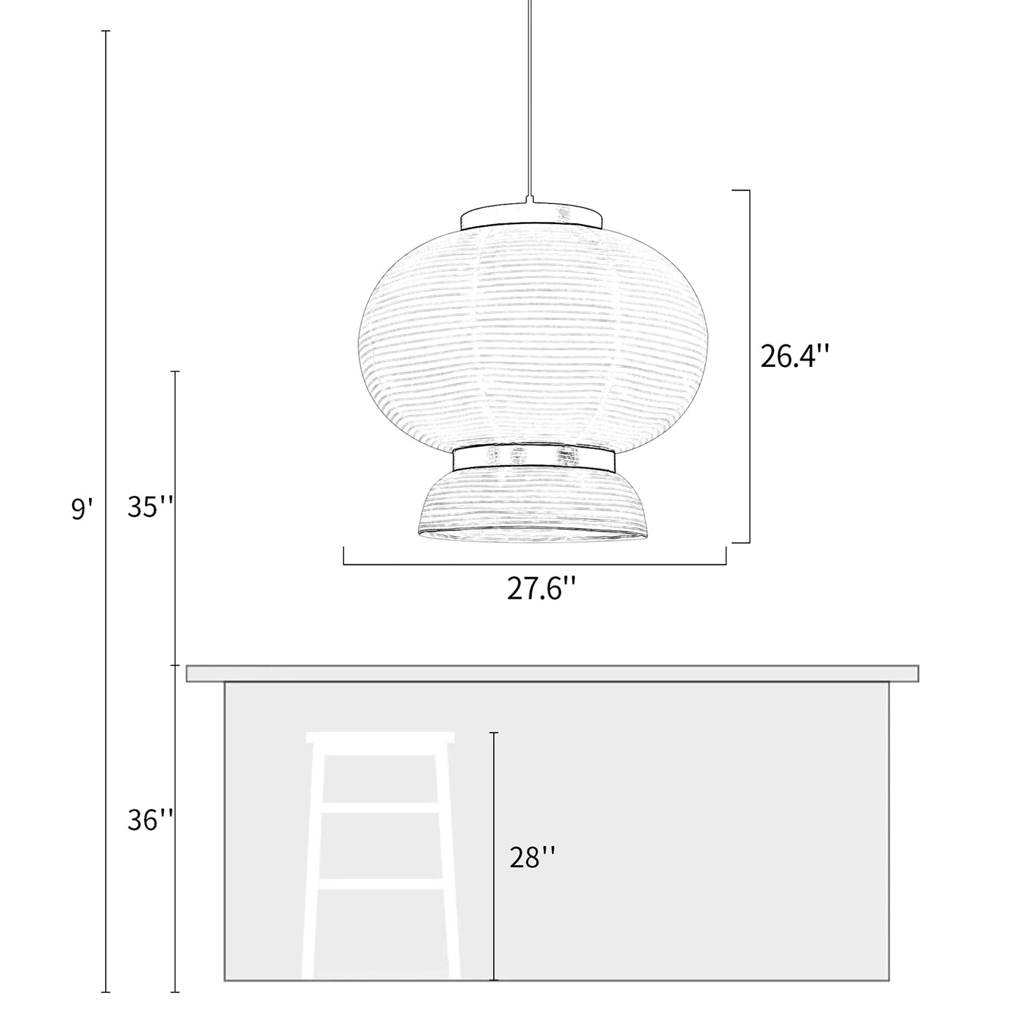 Rice Paper Pendant Light