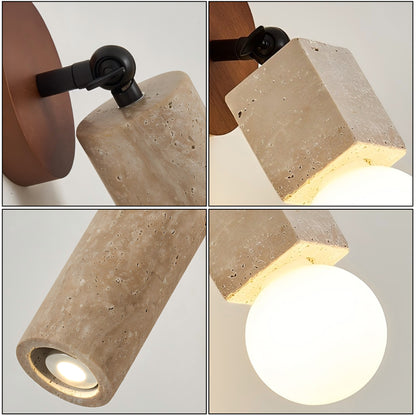 Rotating Travertine Wall Light