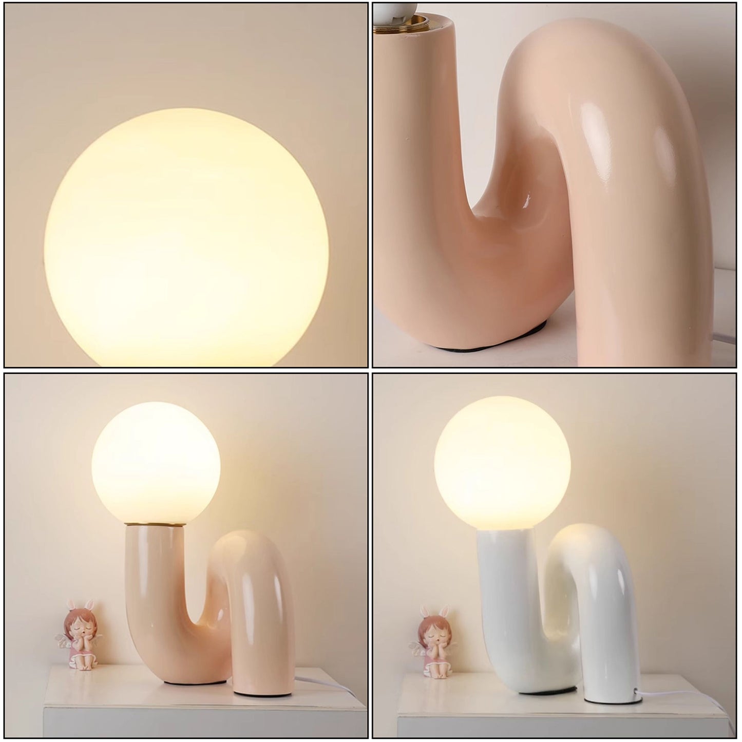 S-Shaped Resin Table Lamp