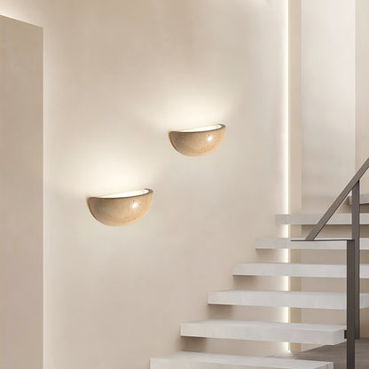 Semicircular Travertine Wall Lamp