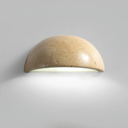 Semicircular Travertine Wall Lamp