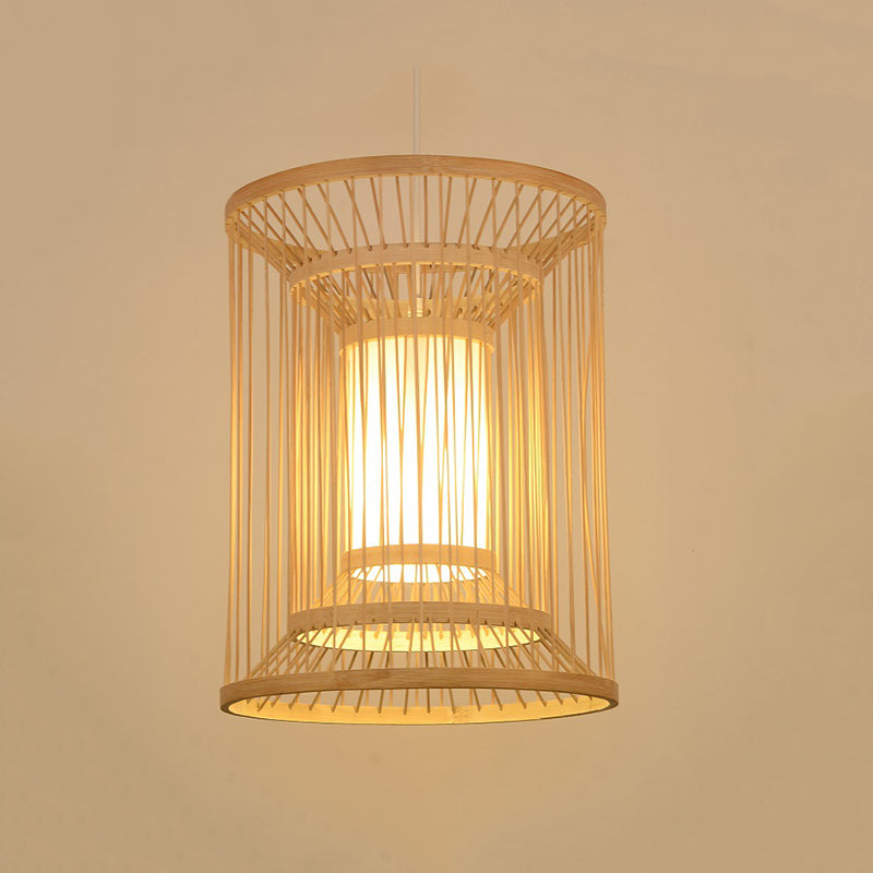 Tube Tubular Bamboo and Rattan Lamp