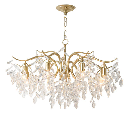 Lustre en cristal de feuille