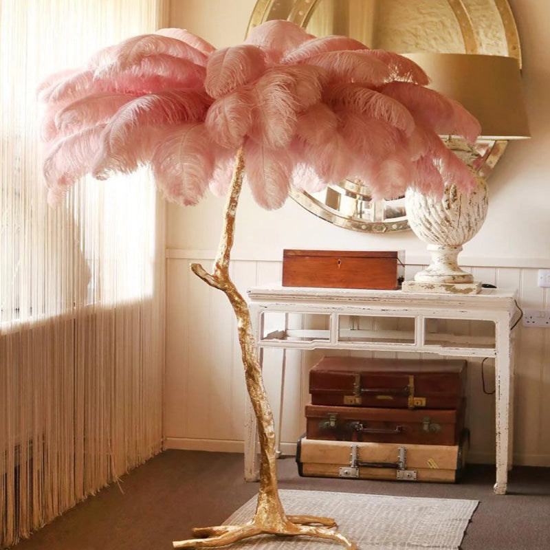 Ostrich Feather Floor Lamp