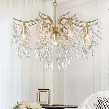 Lustre en cristal de feuille