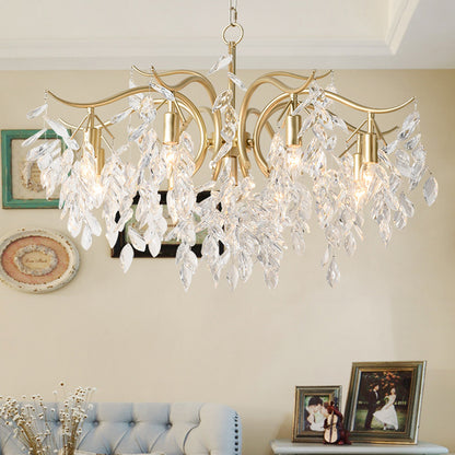 Lustre en cristal de feuille