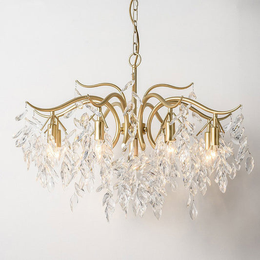 Lustre en cristal de feuille