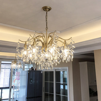 Lustre en cristal de feuille