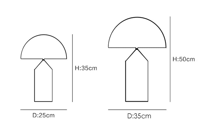 Lampe de table en métal Atollo