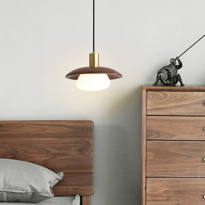 Lampe en bois massif noyer noir