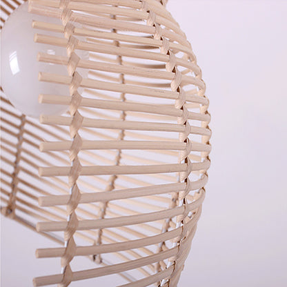 Conch-Shaped Wicker Pendant Lamp