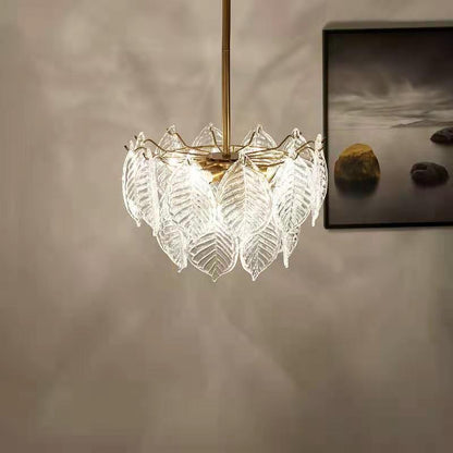 Glass Leaf Chandelier