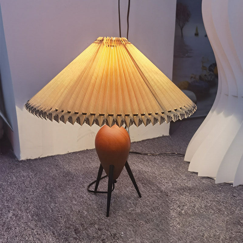 Mid-century Pleated Table Lamp